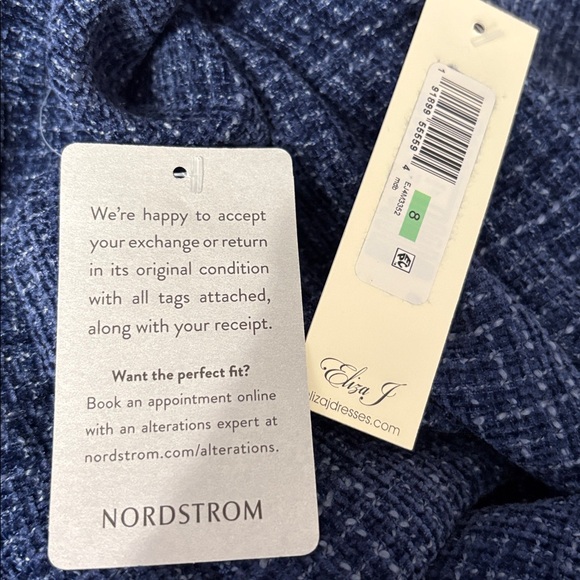 Eliza J Tweed Short Sleeve Shift Dress in Medium Blue - NEW - Size 8 - Picture 9 of 9